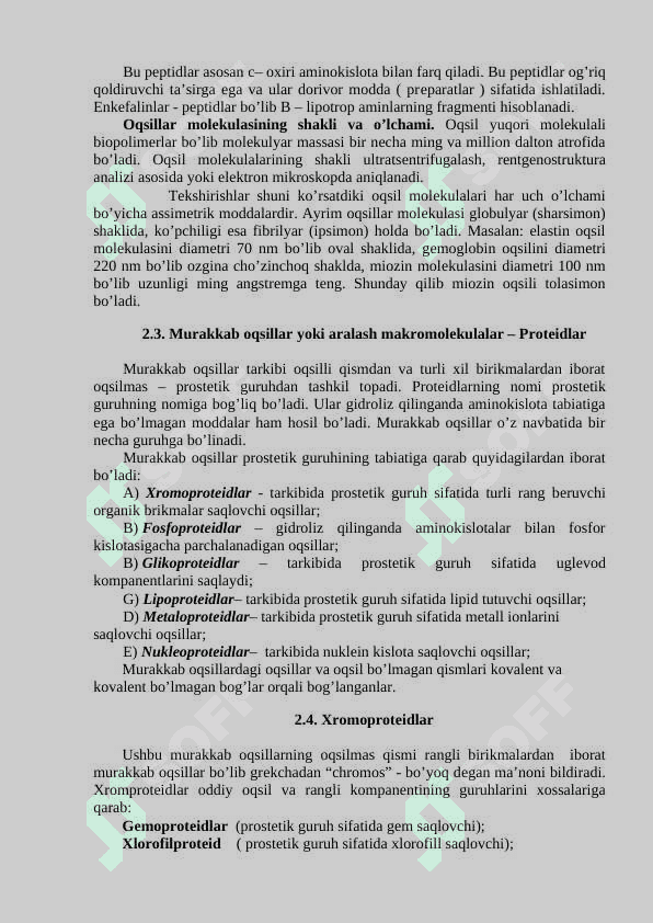 Oqsillar tasnifi oddiy va murakkab oqsillar 4