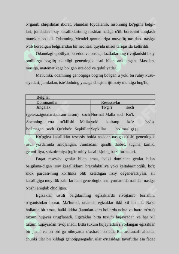 Odam genetikasi 2