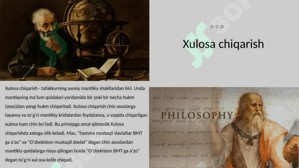 Hukm, xulosa chiqarish, argumentlash va bilimlar taraqqiyotining mantiqiy shakllari 7