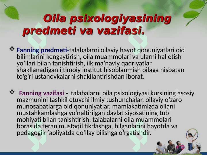 Oila psixalogiyasi. 6