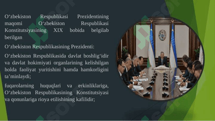 O'zbekiston Respublikasi Prezidentining konstitutsiyaviy-huquqiy maqomi 2