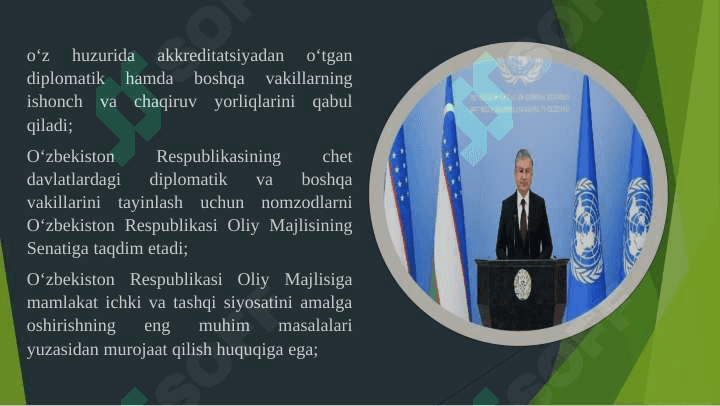 O'zbekiston Respublikasi Prezidentining konstitutsiyaviy-huquqiy maqomi 4