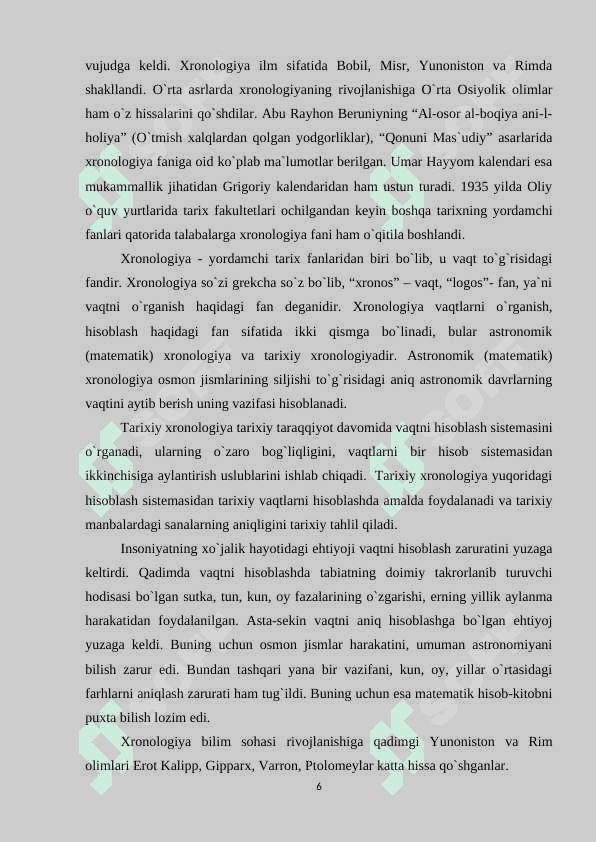 Tarix darsida xronologik ko'nikmalarni shakillantirish usullari. 6