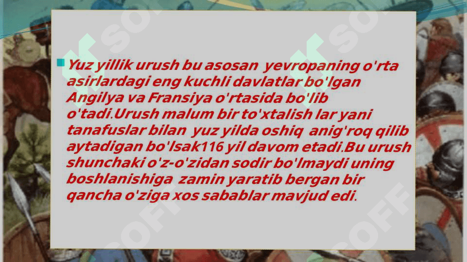 Yuz yillik urush sabalari 3