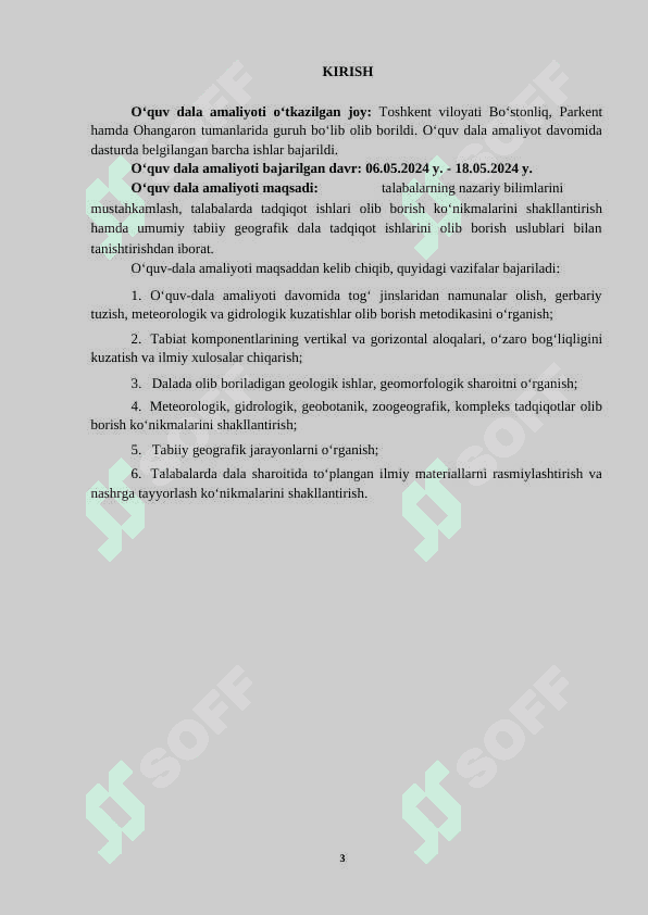 o'quv dala amaliyotida bajarilgan ishlar amaliyoti 3