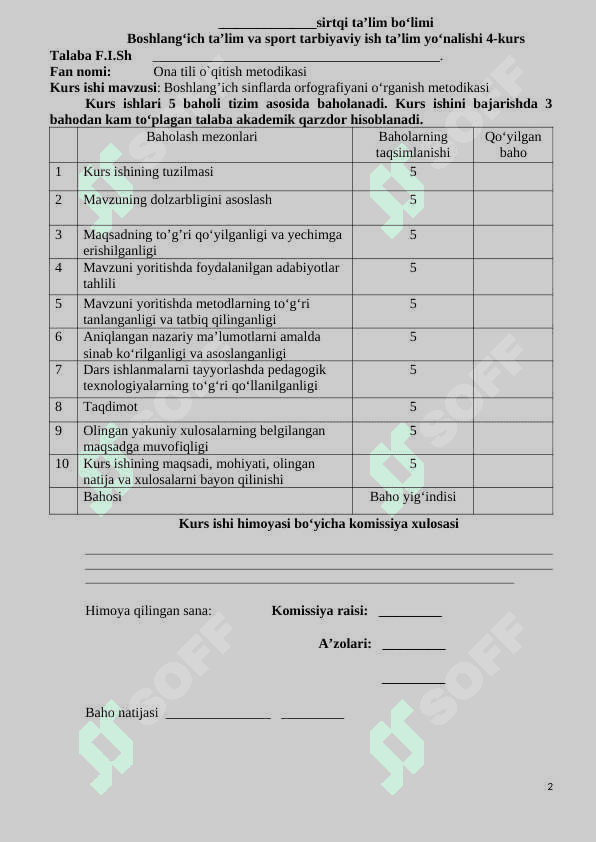 Boshlang’ich sinflarda orfografiyani o‘rganish metodikasi 2