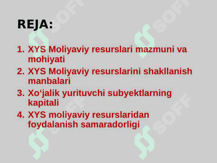 Xo‘jalik yurituvchi subyektlarning moliyaviy resurslari. 2