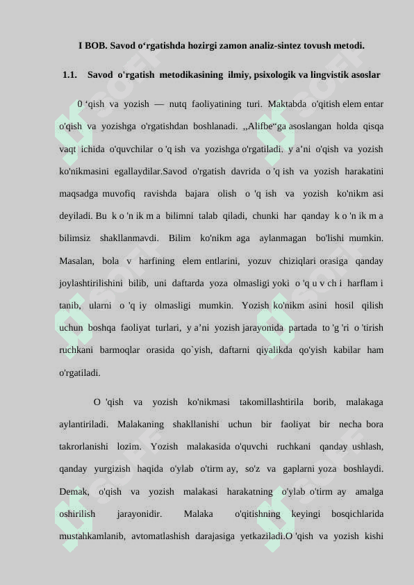 Savod o‘rgatish metodikasining ilmiy, psixologik va lingvistik asoslari 5