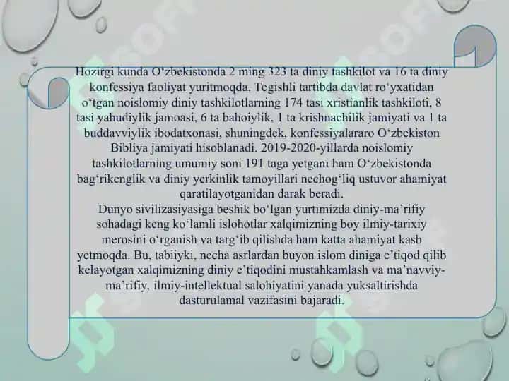 DUNYOVIY BILIMLAR VA DINIY E’TIQOD BIRLIGIGA ERISHISHNING AHAMIYATI 3