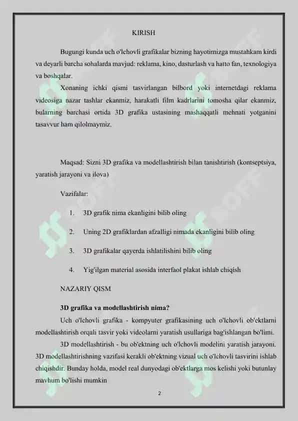 3D Modellashtirish Dasturlari 2