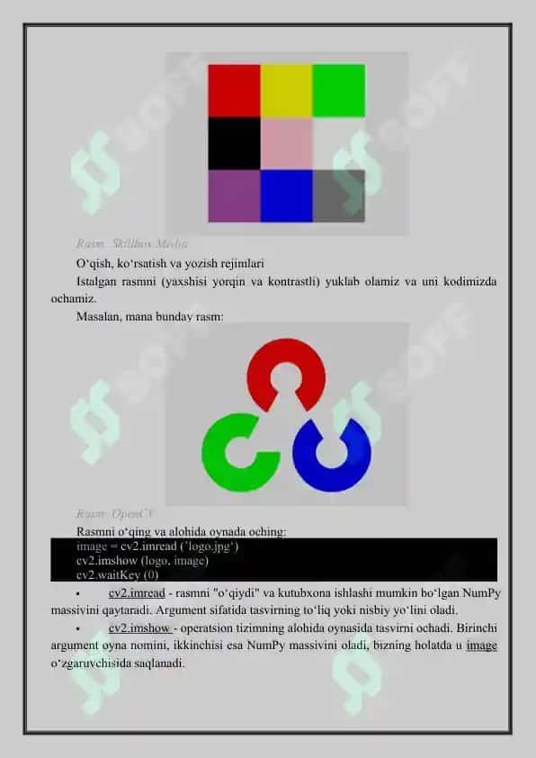 OpenCV kompyuter vizualizatsiyasi 7