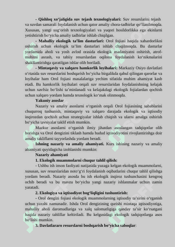 Orol fojiasini keltirib chiqargan omillar 7