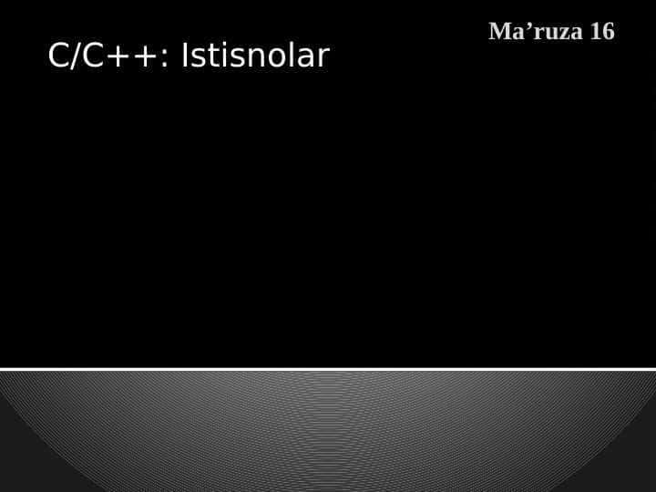 CC++ Istisnolar 1