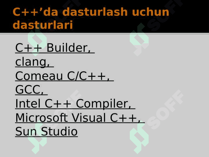 C/C++: Umumiy tushunchalar 6