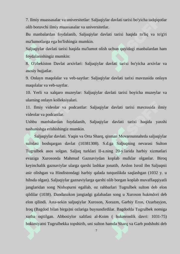 Sovet davrida Saljuqiylar davlati 7