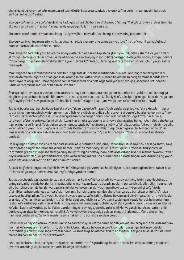 Maktabgacha yoshdagi bolalarda ekologik tarbiyani shakllantirish 5