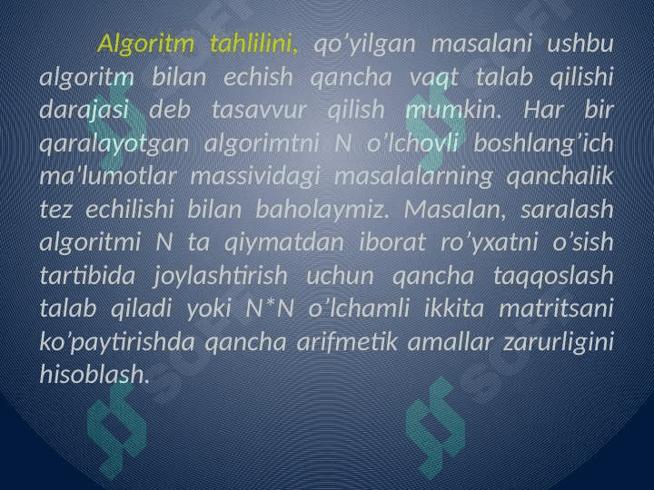 Algoritmlar tahlili va ularni ishlab chiqish metodlari 7