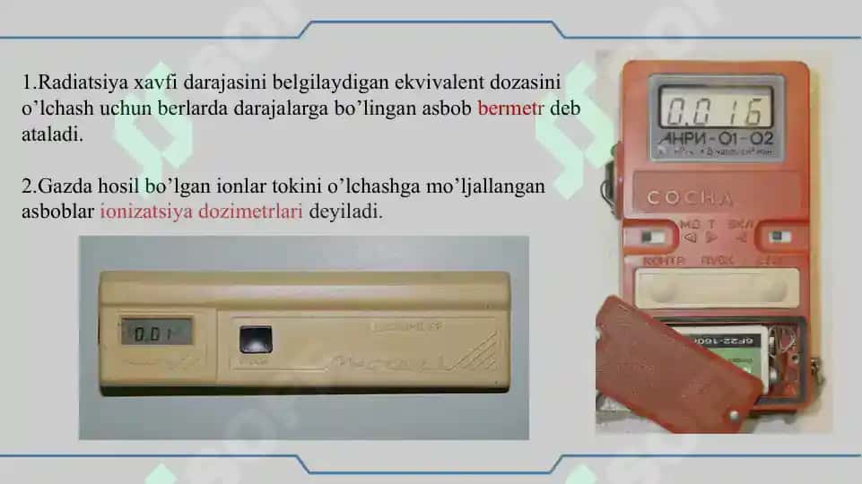 Dozimetriyaning asosiy tushunchalari 5