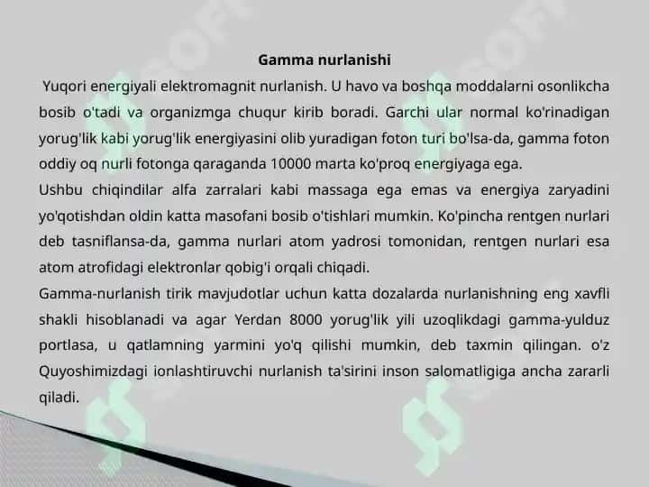 Ionlashtiruvchi nurlanishlarning biologik ta’siri 7