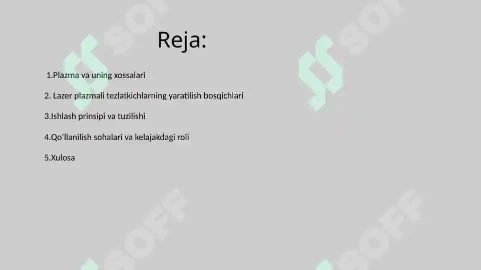 Lazer plazmali tezlatkichlar 2