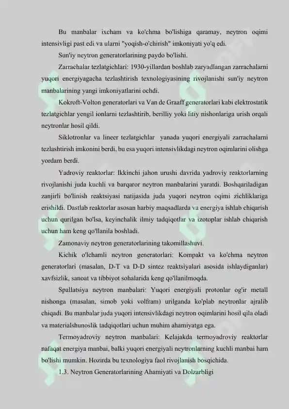NEYTRON GENERATORLAR VA ULARNING TURLARI 4