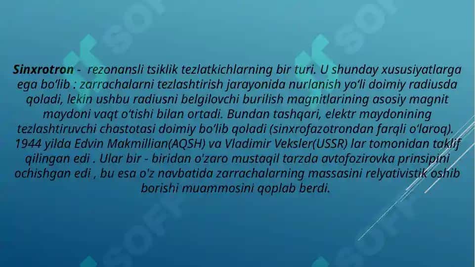 Siklotron va fazotronlar 6
