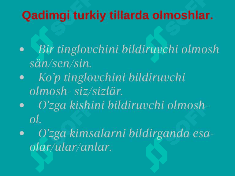 Olmosh turlari 5
