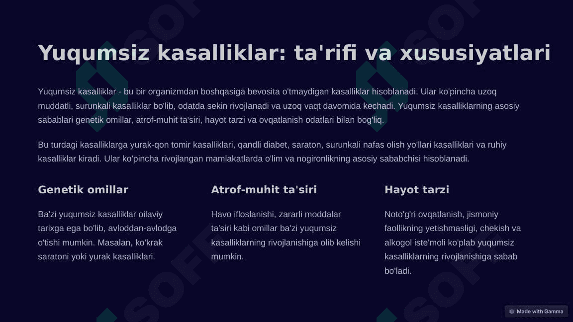 Yuqumsiz va yuqumli kasalliklar 2