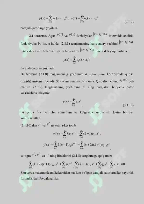 Differensial tenglama yechishni qatorga yoyish 3