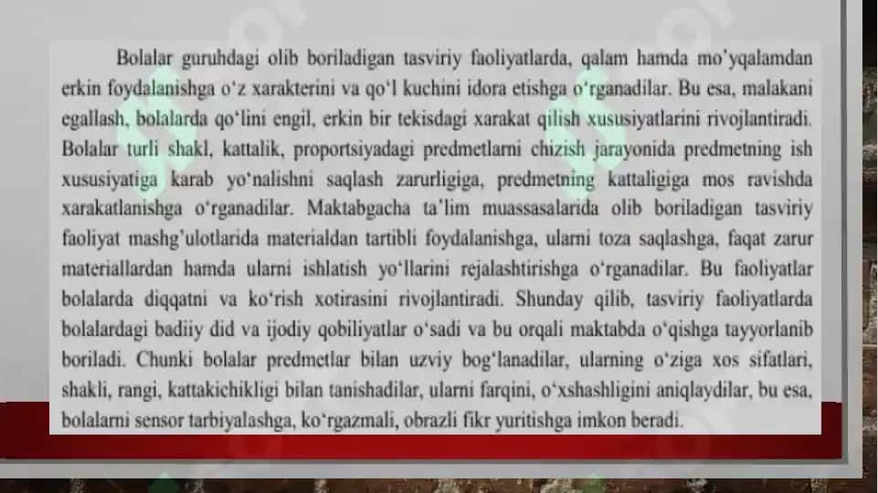 Maktabgacha yoshdagi bolalarni tasviriy faoliyatga o‘rgatish metodlari 4