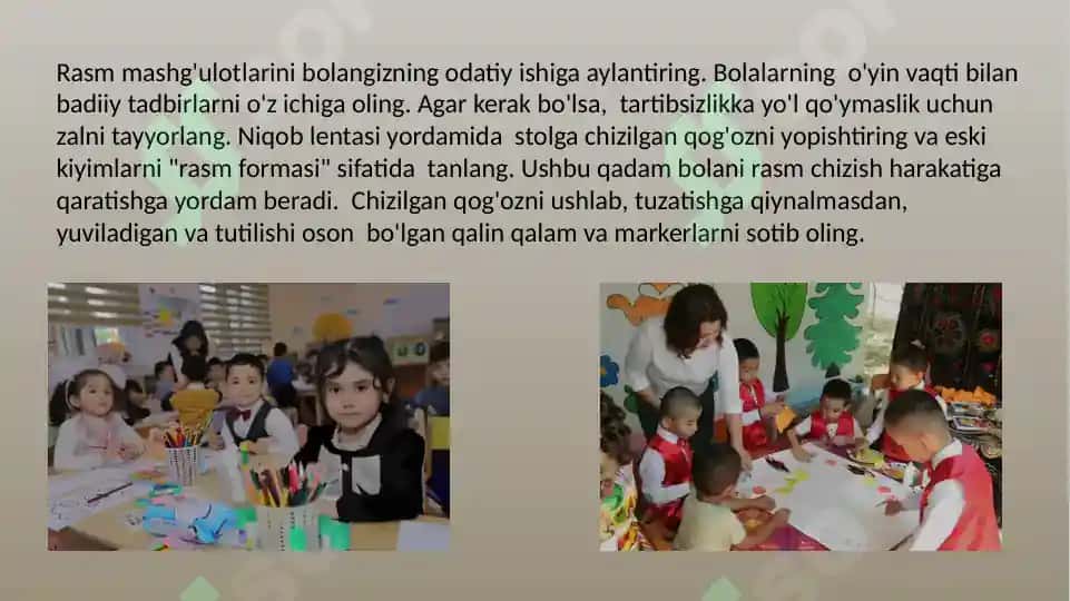 Bolalarni rasm chizishga o'rgatish 3