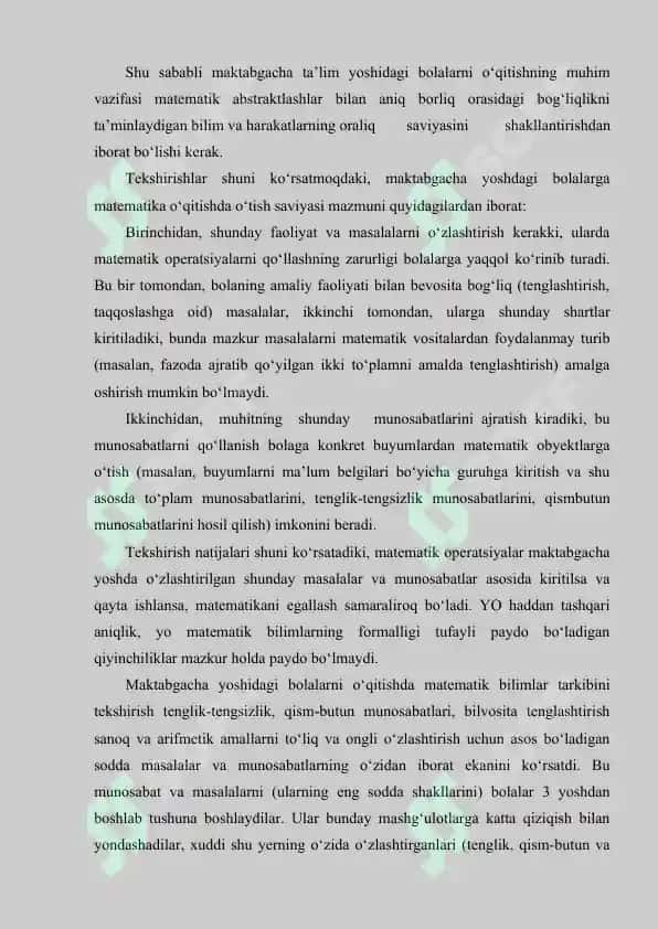 Son-sanoq bo‘yicha tasavvurlarni shakllantirish va ularni hisoblash amallari bilan tanishtirish 3