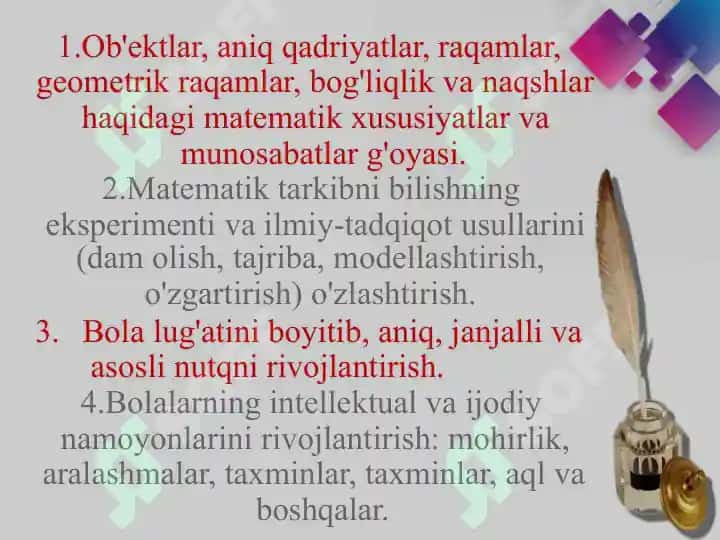 Maktabgacha yoshdagi bolalarni matematik rivojlantirish jarayonida mantiqiy fikirlashni loyihalash 6