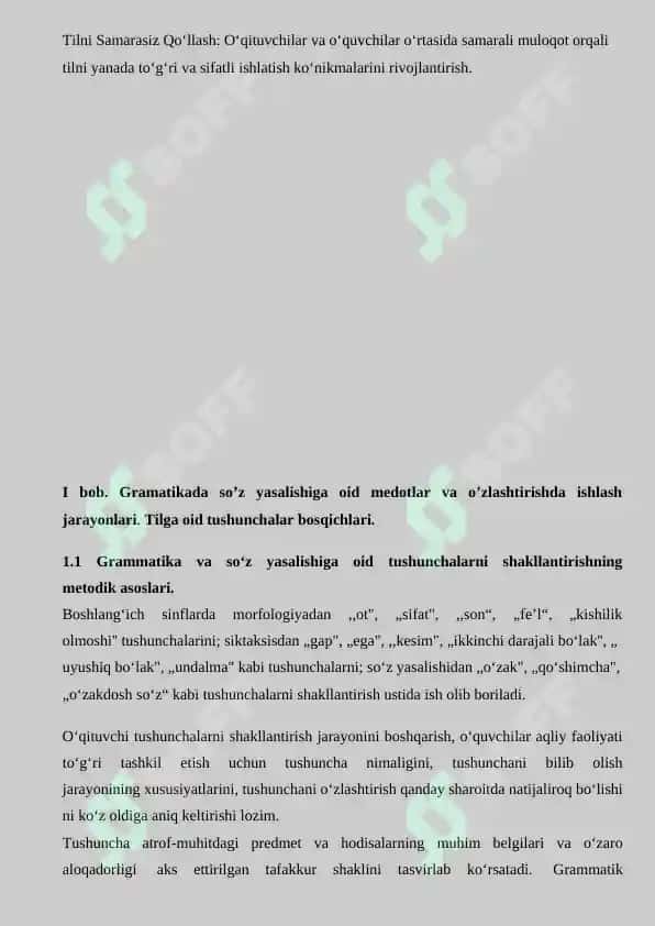 Grammatik tushunchalarni o‘zlashtirishning metodik shartlari mavzusidagi 5