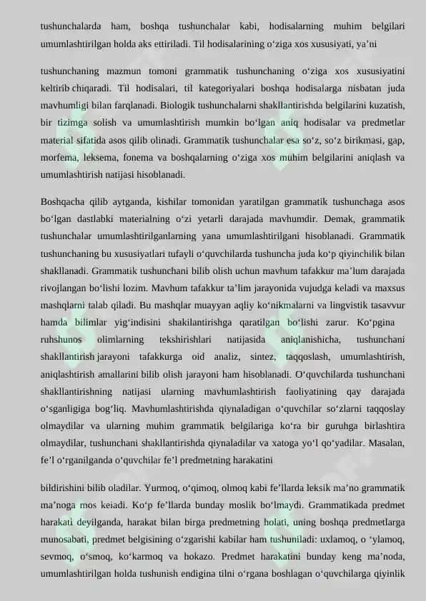 Grammatik tushunchalarni o‘zlashtirishning metodik shartlari mavzusidagi 6