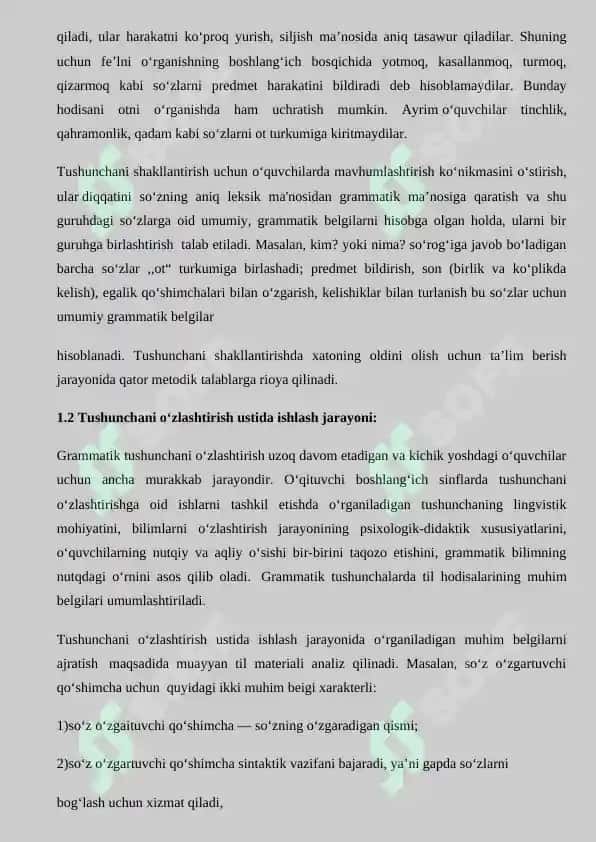 Grammatik tushunchalarni o‘zlashtirishning metodik shartlari mavzusidagi 7