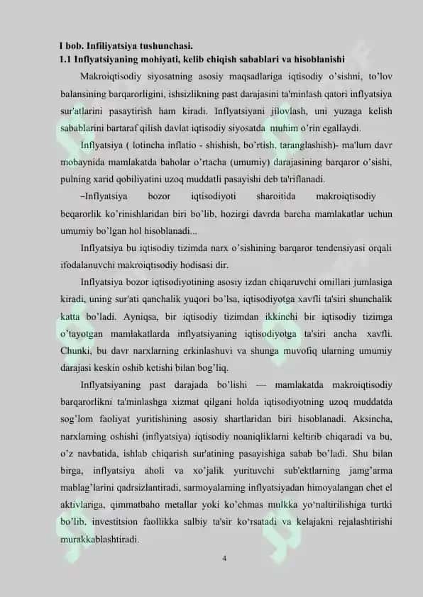 O’zbekiston Respublikasi iqtisodiyotidagi inflyatsiya jarayon 4