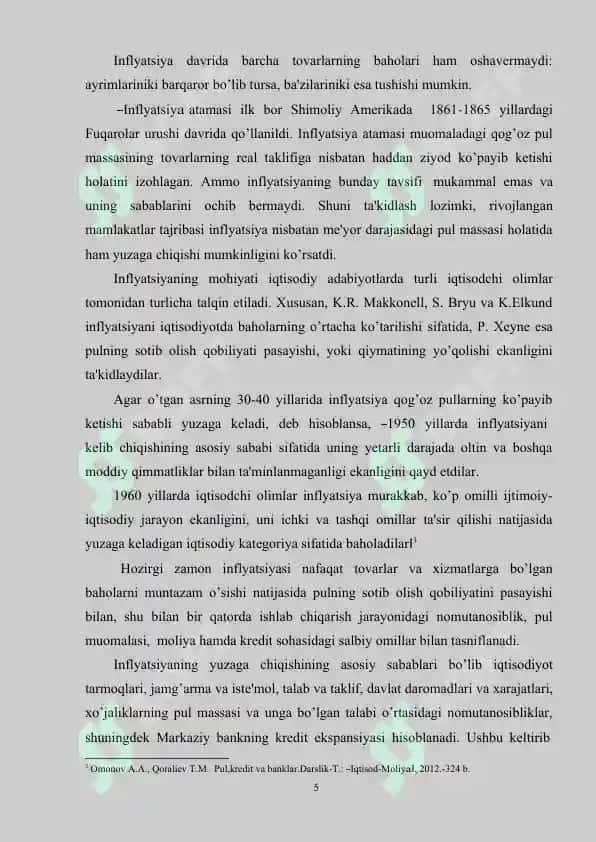 O’zbekiston Respublikasi iqtisodiyotidagi inflyatsiya jarayon 5