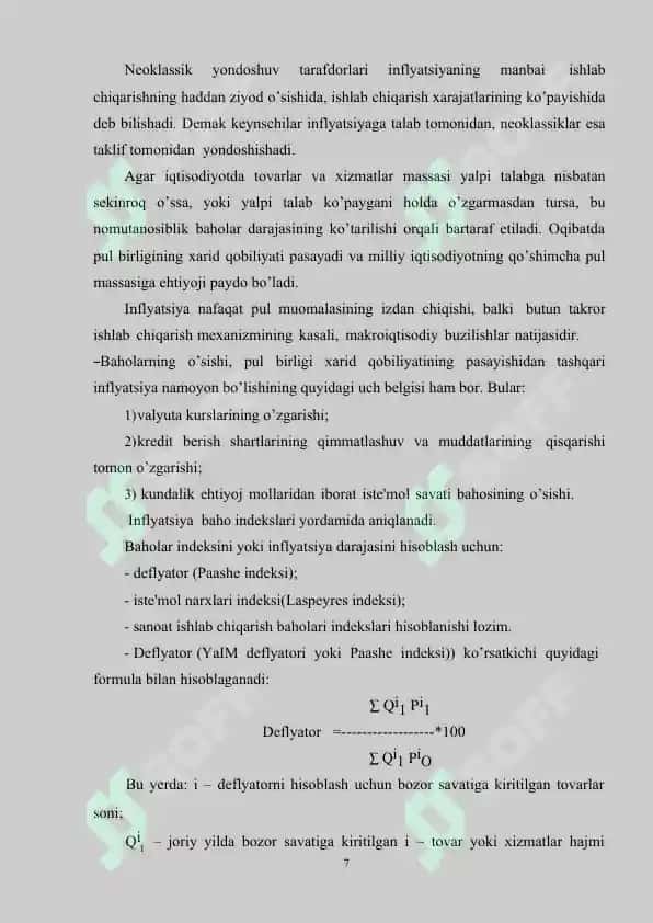 O’zbekiston Respublikasi iqtisodiyotidagi inflyatsiya jarayon 7