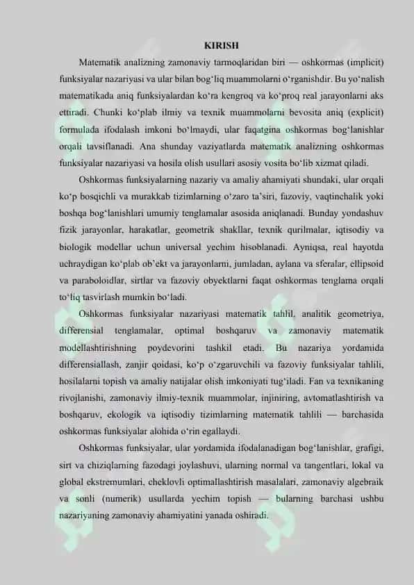 OSHKORMAS FUNKSIYALAR VA ULARNING HOSILALARI 2