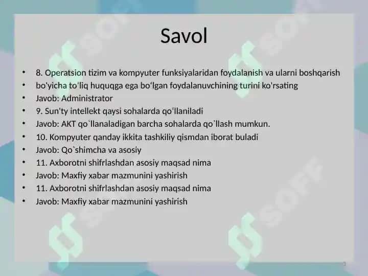 Argos testjavoblari IQ testi bilan 2025-yil yangi 3