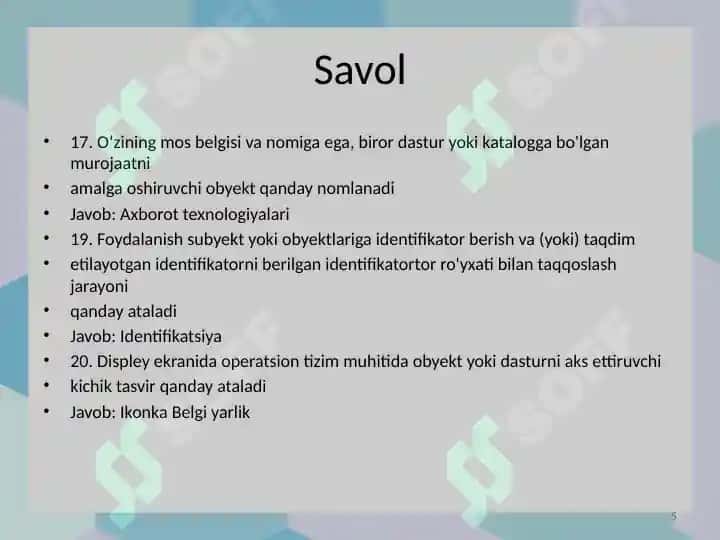 Argos testjavoblari IQ testi bilan 2025-yil yangi 5