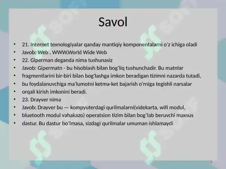 Argos testjavoblari IQ testi bilan 2025-yil yangi 6