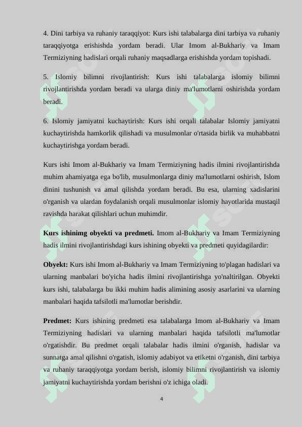 Imom al Buxoriy at Termiziyning hadis ilmini rivojlantirishdagi xizmatlari 4