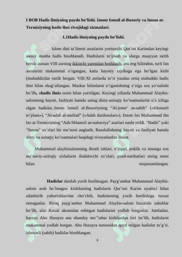 Imom al Buxoriy at Termiziyning hadis ilmini rivojlantirishdagi xizmatlari 6