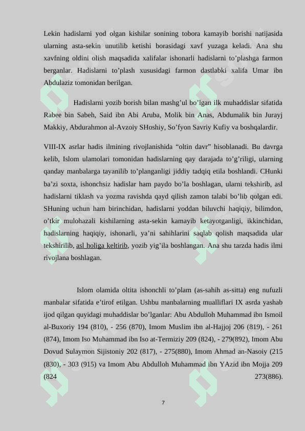 Imom al Buxoriy at Termiziyning hadis ilmini rivojlantirishdagi xizmatlari 7