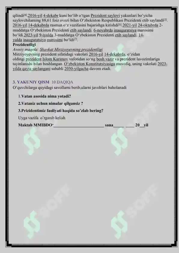 9-11-sinflar uchun Kelajak soati va dars ishlanmasi 2025-2026-yil uchun tayyor 7