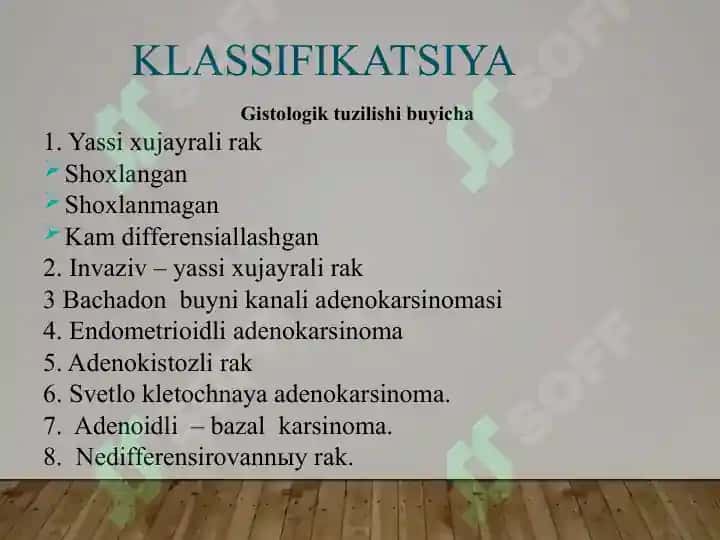 Bachadon bo’yni saratoni 5