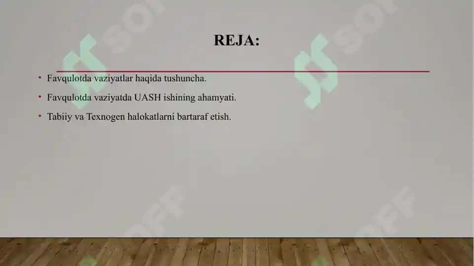 Favqulotda vaziyatlar va halokatlarda UASH ishining gigiyenik ahamyati. Tabiiy va Texnogen halokatlarni bartaraf etishda UASH ishining gigiyenik o’rni 2