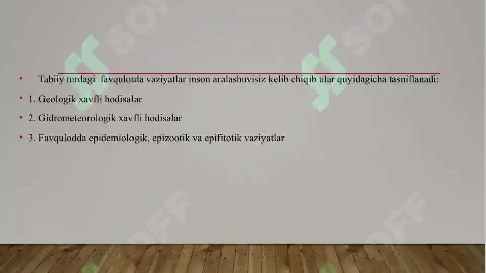 Favqulotda vaziyatlar va halokatlarda UASH ishining gigiyenik ahamyati. Tabiiy va Texnogen halokatlarni bartaraf etishda UASH ishining gigiyenik o’rni 8